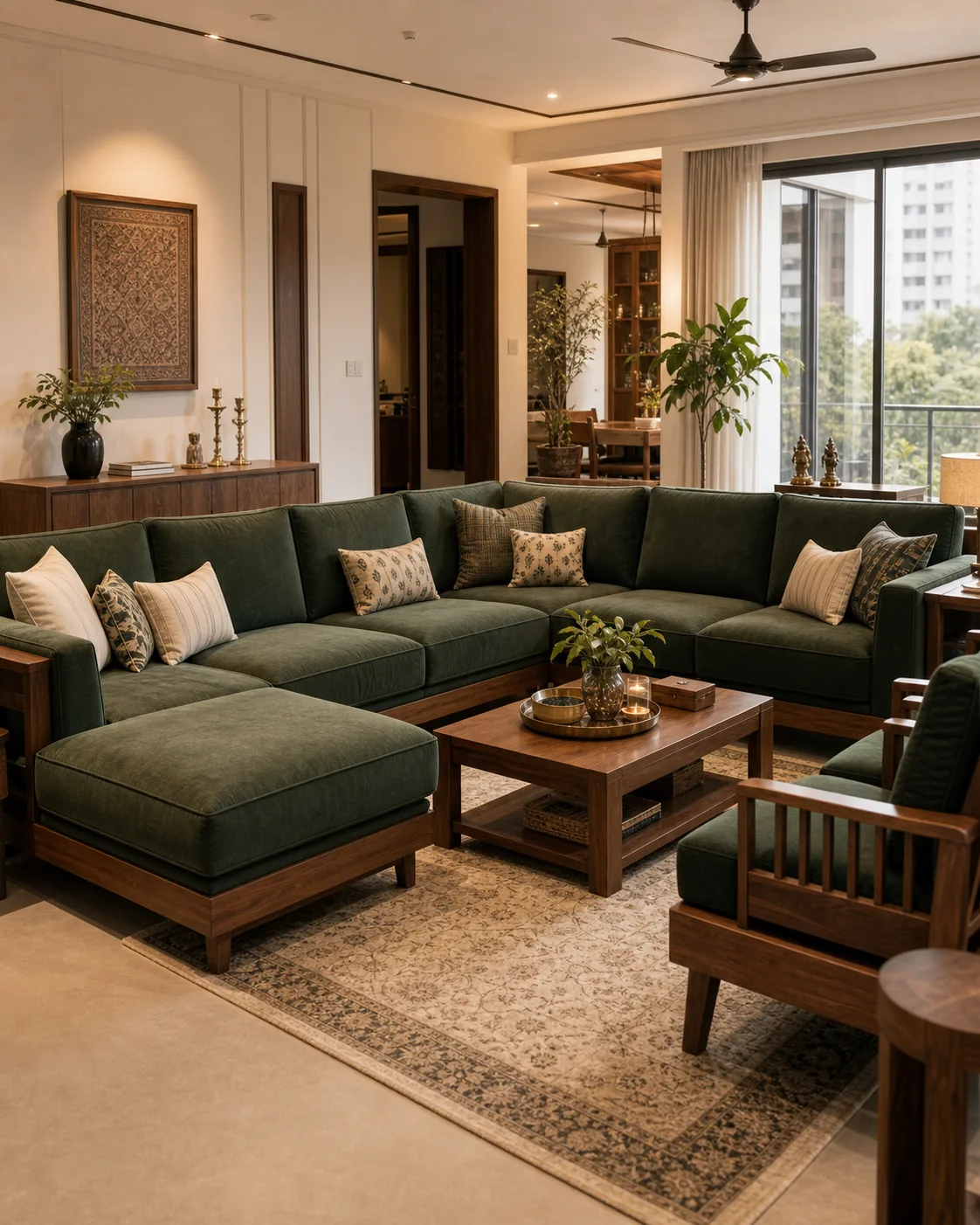 Family-scale Icon Furniture sofa arrangement for a Vastrapur living room